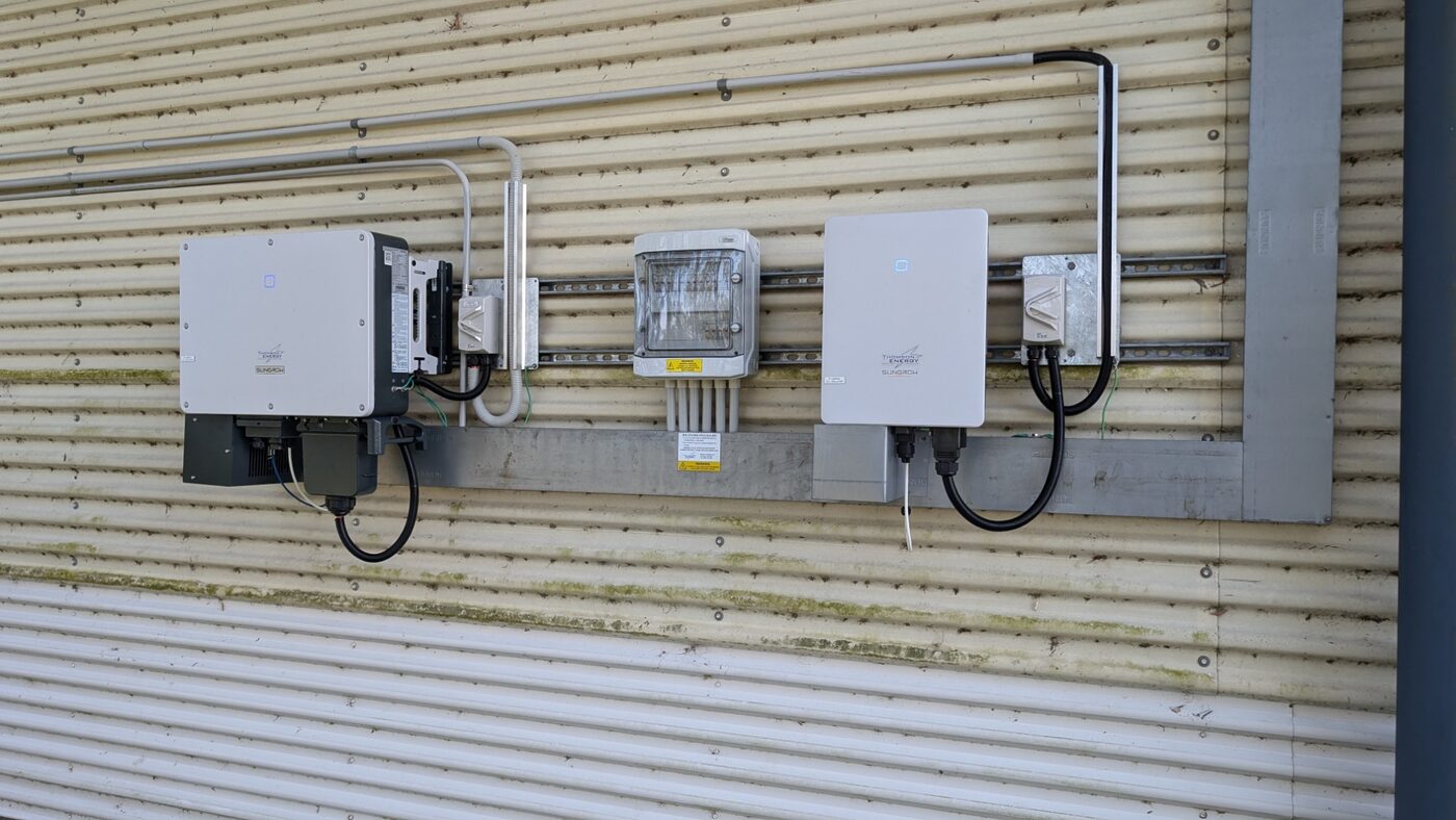 Sungrow inverter, isolators and distribution board at Goonellabah